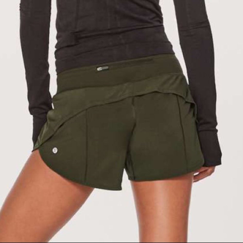 Lululemon speed up shorts (long 4”) dark olive